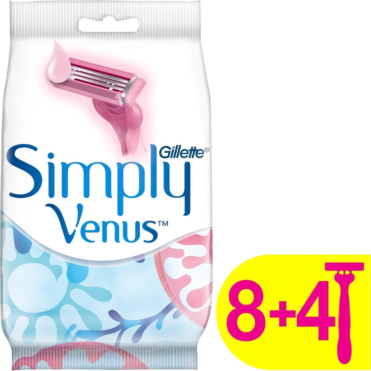 Gillette Venus Simply 3 - 8+4 stuks - Wegwerpmesjes