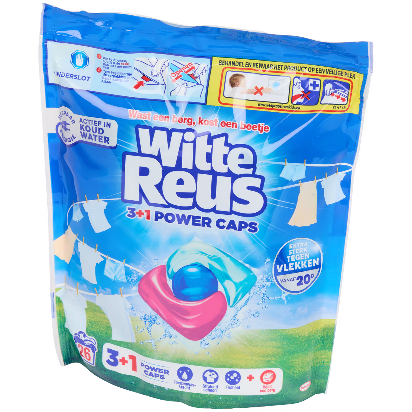Witte Reus 3+1 Power Caps - wasmiddel 26 capsules