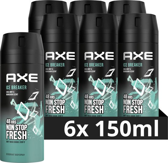 Axe Ice Breaker Deodorant Bodyspray - 6 x 150 ml - Voordeelverpakking