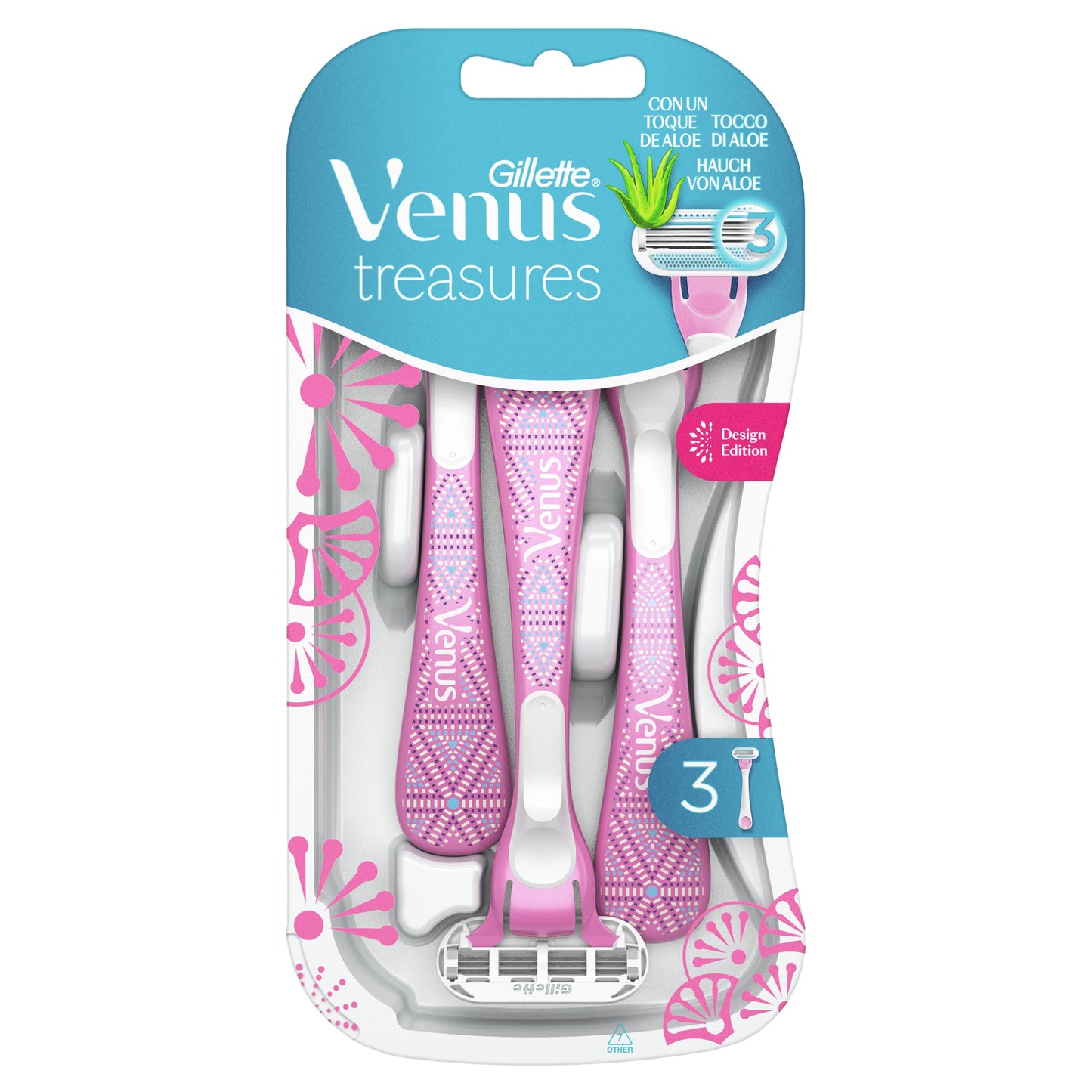 Gillette Venus Treasures - 3 scheermesjes - design edition