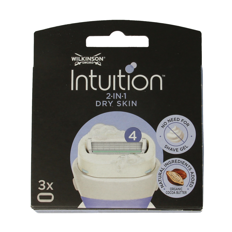 Wilkinson Intuition Dry Skin met natuurlijke ingrediënten geen scheerschuim nodig