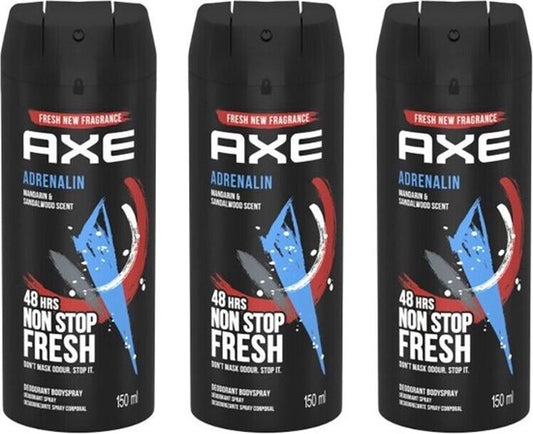 Axe Adrenaline Deodorant Spray 3 x 150 ml