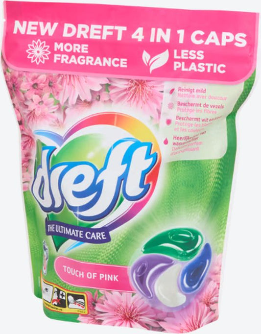 Dreft The Ultimate Care 4 in 1 Pods Pods Touch of Pink 50 stuks - Wasmiddel