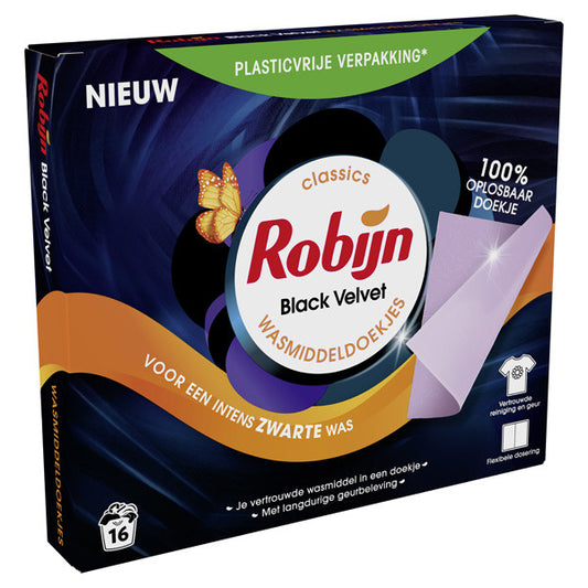 Robijn Classics Black Velvet - Wasmiddeldoekjes 16 wasstrips